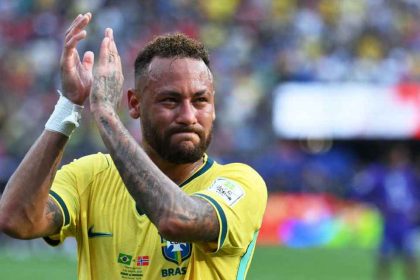 Neymar in tears and he retires from international football (Photo credit: ESPN)