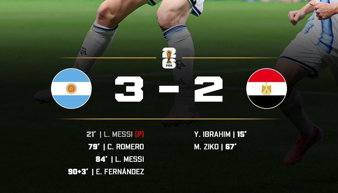 Argentina 3-2 Egypt (Photo credit: softfootball media)