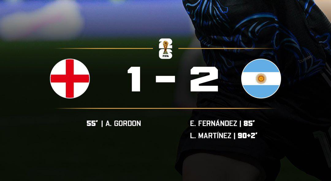 Argentina beat England 2-1 (Photo credit: Softfootball media)