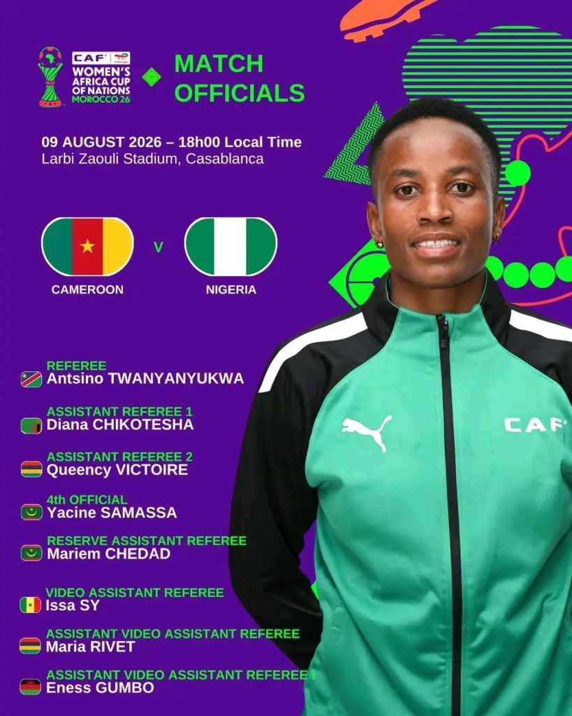 2026 CAF Women’s Africa Cup of Nations (WAFCON) quarter-final clash between Cameroon and Nigeria, Match Officials - Photo Credit : CAF Women, Facebook