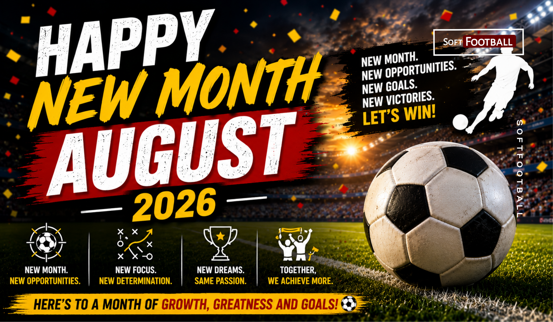 August 2026, New Month Wishes from Softfootball - Photo Credit : Softfootball Media
