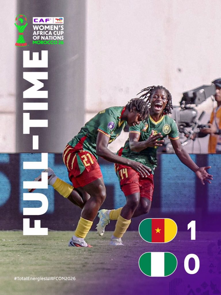 Cameroon 1–0 Nigeria Nigeria have been eliminated from the 2026 WAFCON - Photo Credit : CAF Women, Facebook