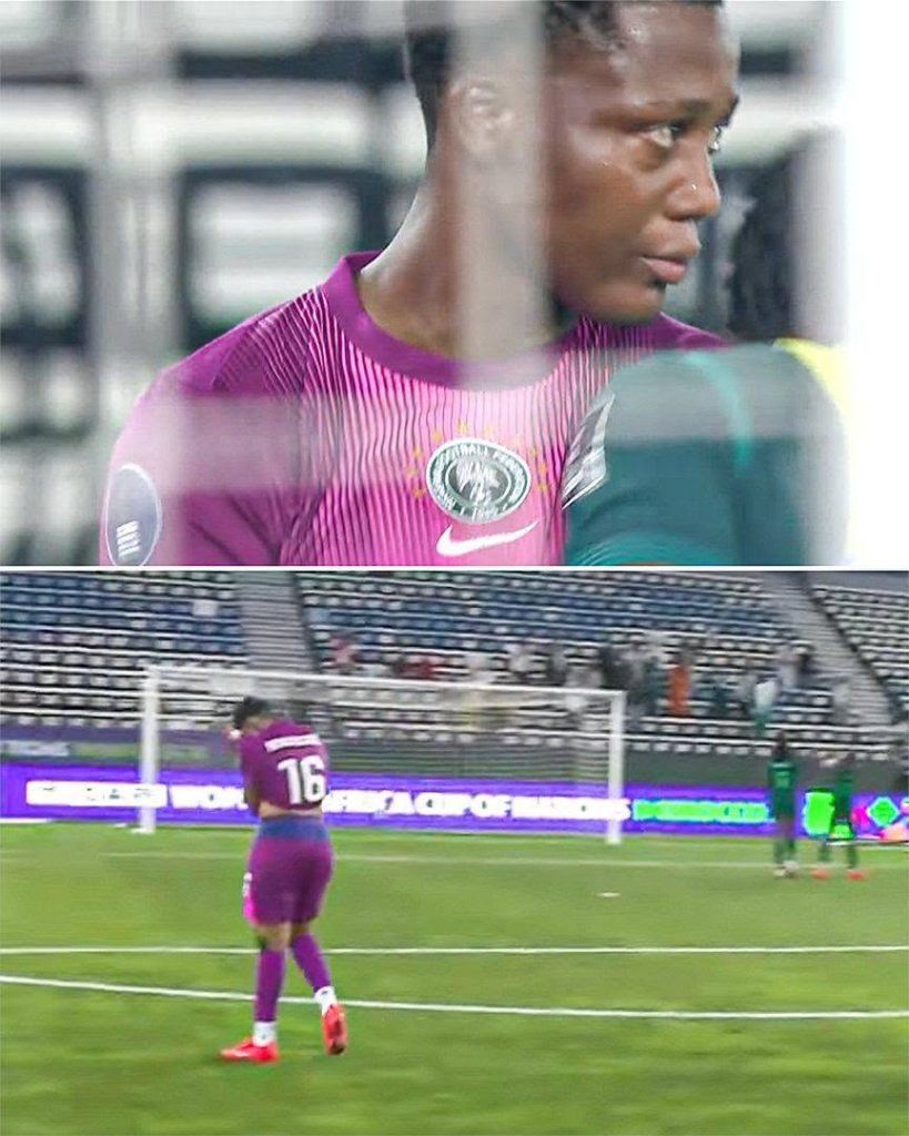 Chiamaka Nnadozie was in tears at full time after helping Nigeria keep a clean sheet against Zambia - Photo Credit : Softfootball Media