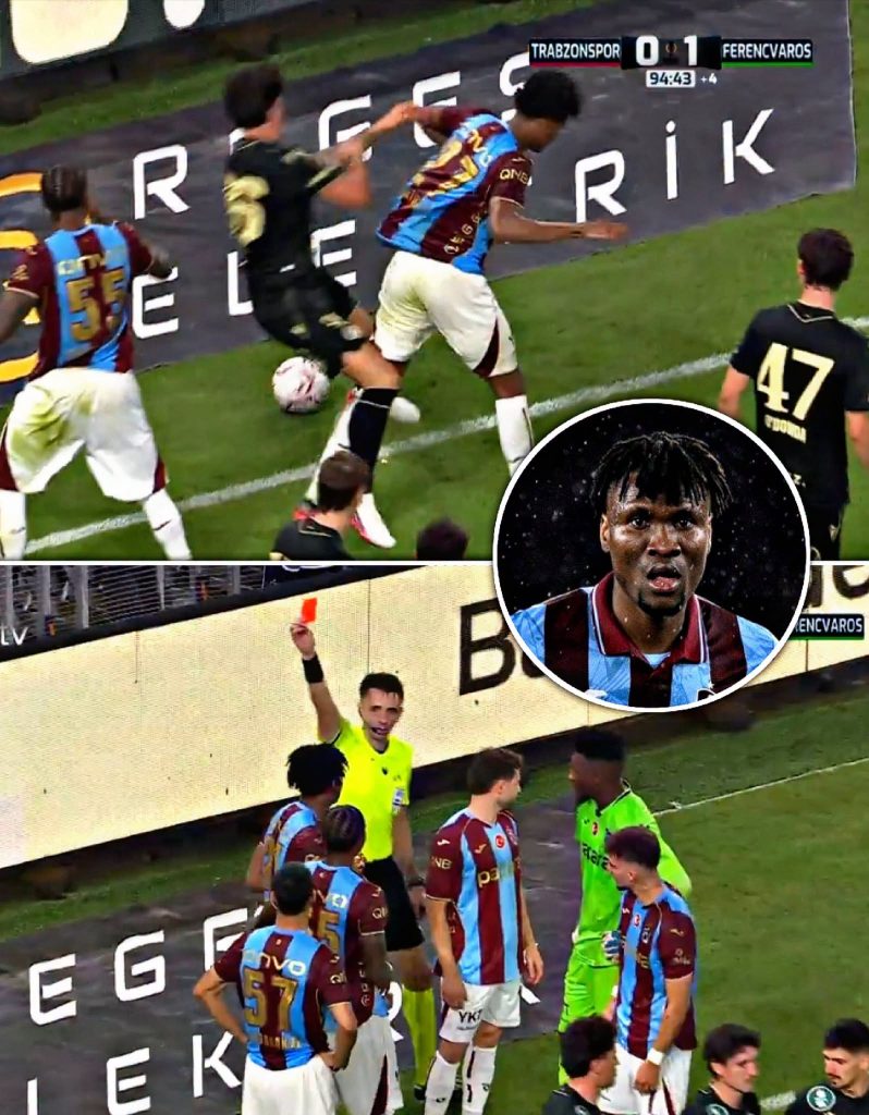 Chibuike Nwaiwu Sees Red as Trabzonspor Lose 1–0 to Ferencváros - Photo Credit : Softfootball Media