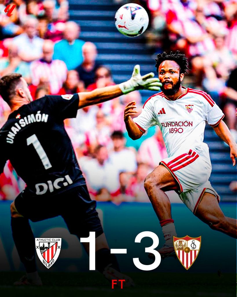 Chidera Ejuke Delivers for Sevilla in 3–1 Win Over Athletic Club - Photo Credit : Sevilla Fútbol Club, X