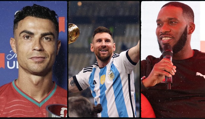 Cristiano Ronaldo, Lionel Messi and Jay Jay Okocha - Photo Credit : Softfootball Media