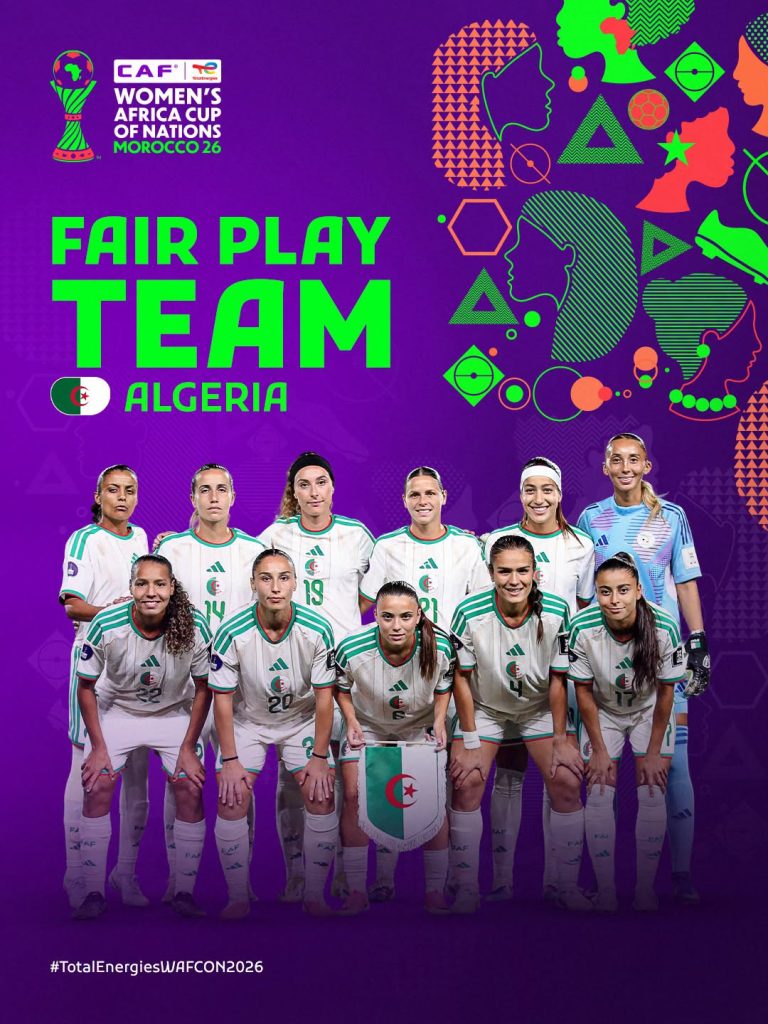 Fair Play Award goes to Algeria at the #TotalEnergiesWAFCON2026 - Photo Credit : Softfootball Media