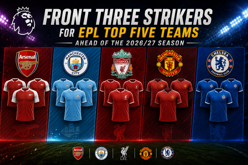 Front Three Strikers for EPL Top Five Teams Ahead of the 2026/27 Season - Photo Credit : Softfootball Media