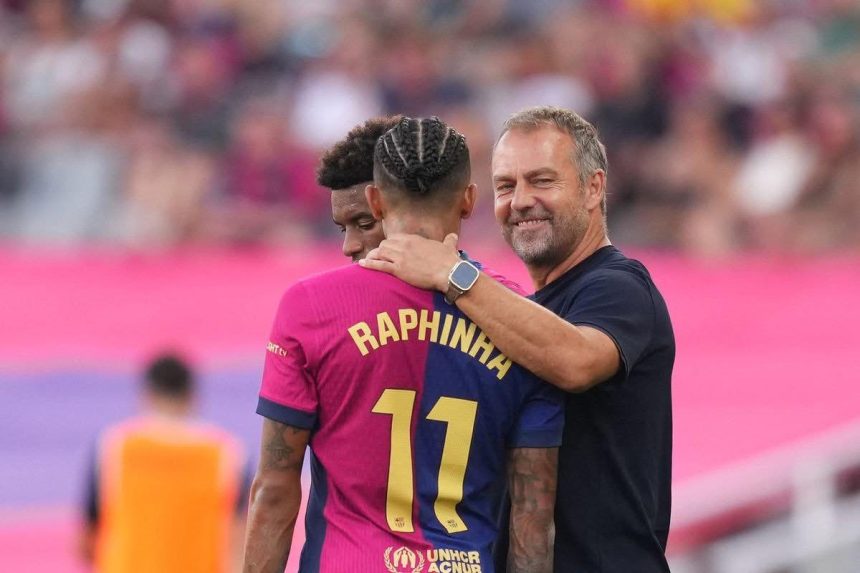 Hansi Flick confirms Raphinha will stay- Photo credit; X media