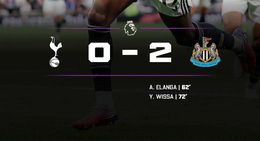 Tottenham 0-2 Newcastle- Photo credit: X media