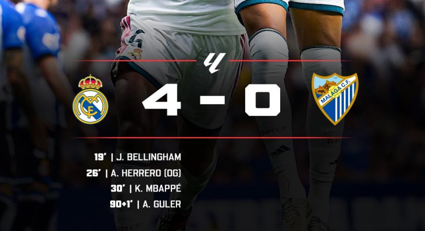 Real Madrid 4-0 Malaga- Photo crediit: X media