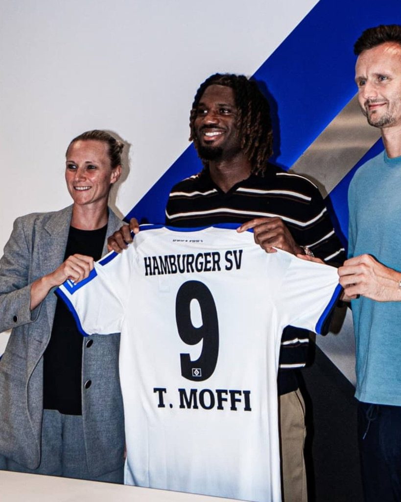 Hamburg have shown strong confidence in their new signing, handing Moffi the number 9 shirt - Photo Credit : Hamburg, X