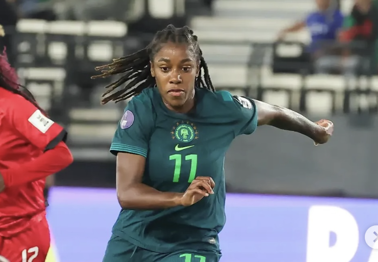 Jennifer Echegini representing the Super falcons of Nigeria - Photo Credit : Softfootball Media
