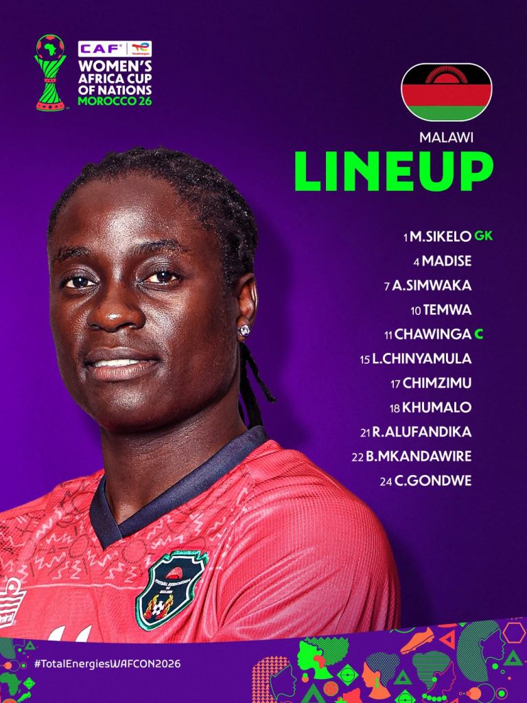 Malawi Announce Starting XI for Historic 2026 WAFCON Final vs Cameroon - Photo Credit : CAF Women, Facebook