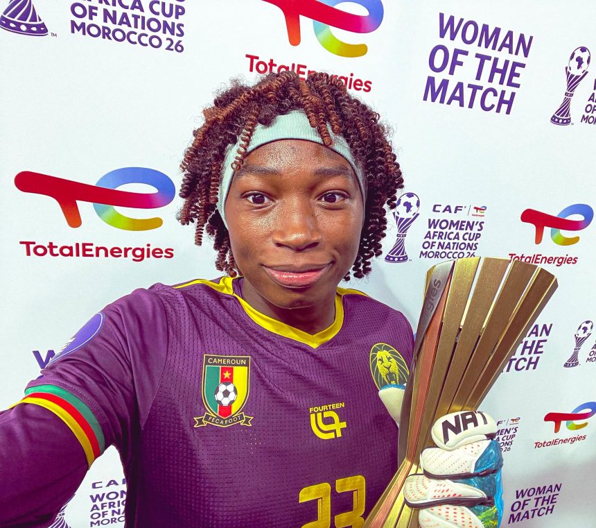 Michaely Bihina wins man of the match award against Morocco - Photo Credit : CAF Women, Facebook