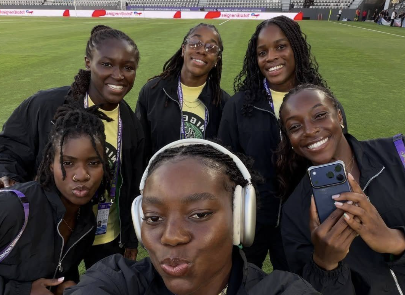 Nigerian, Super Falcons players, having a Selfie - Photo Credit : Softfootball Media