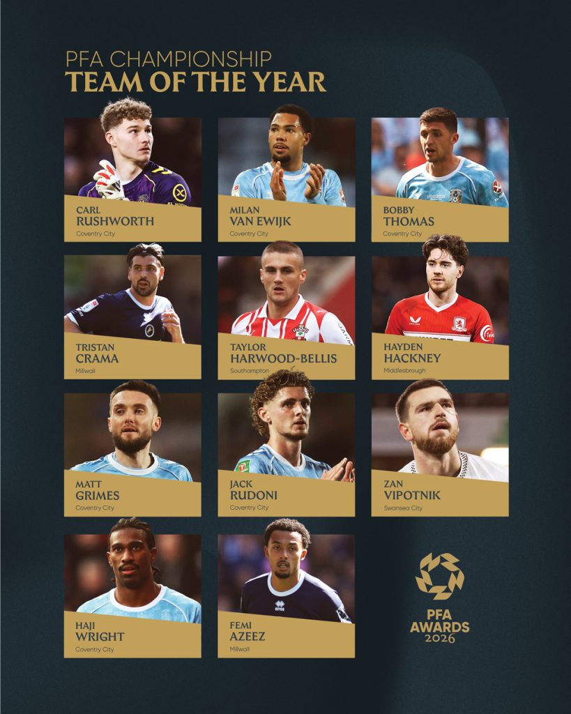 PFA Championship 2026 Team of the Year in association with Goal.com - Photo Credit : ThePFA