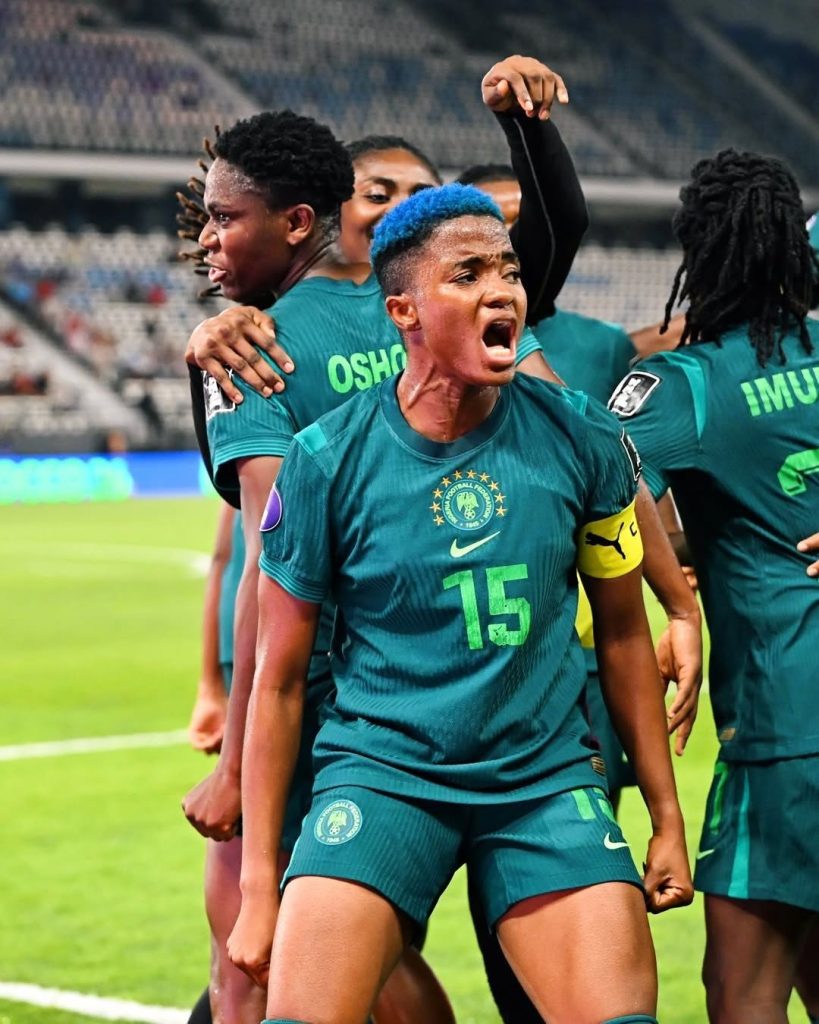 Rasheedat Ajibade gets her name on the scoresheet from the penalty spot - Photo Credit : Softfootball Media