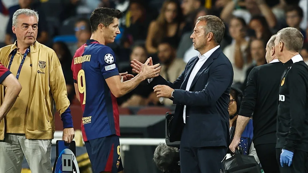 Robert Lewandowski (left) and Hansi Flick - Photo Credit : kicker