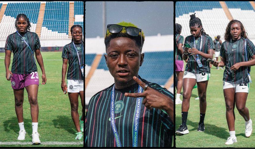 Super Falcons Conduct Calm Pre‑Match Pitch Inspection Ahead of Crucial Quarter‑Final Against Cameroon - Photo Credit : Softfootball Media