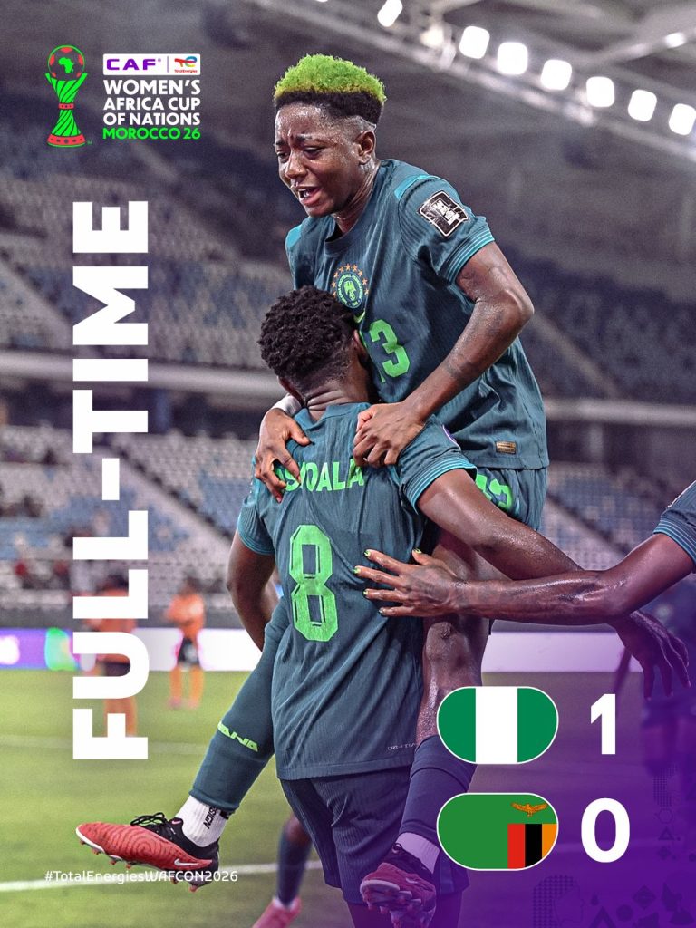 Super Falcons Defeat Zambia 1–0 Despite Being One Player Down - Photo Credit : CAF Women, X