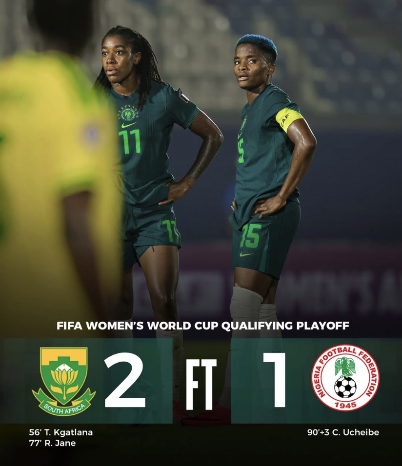 Super Falcons Eliminated from 2027 FIFA Women’s World Cup Race After 2–1 Loss to South Africa - Photo Credit : Softfootball Media