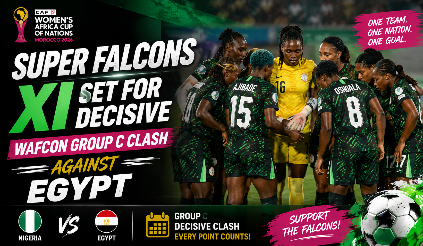 Super Falcons XI Set for Decisive WAFCON Group C Clash Against Egypt - Photo Credit : Softfootball Media