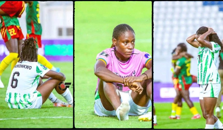 Super Falcons players were left in tears after failing to defend their WAFCON title and secure automatic qualification for the 2027 FIFA Women's World Cup - Photo Credit : CAF Online, Facebook