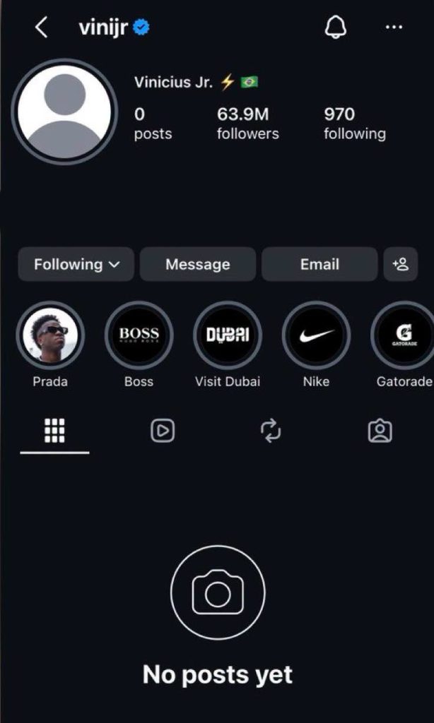 Vinícius Jr Removes All Instagram Posts as Transfer Speculation Intensifies - Photo Credit : Vini Jr, Instagram