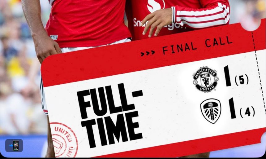 Manchester United draw 1-1 vs Leeds United (Photo credit: Manchester United media)