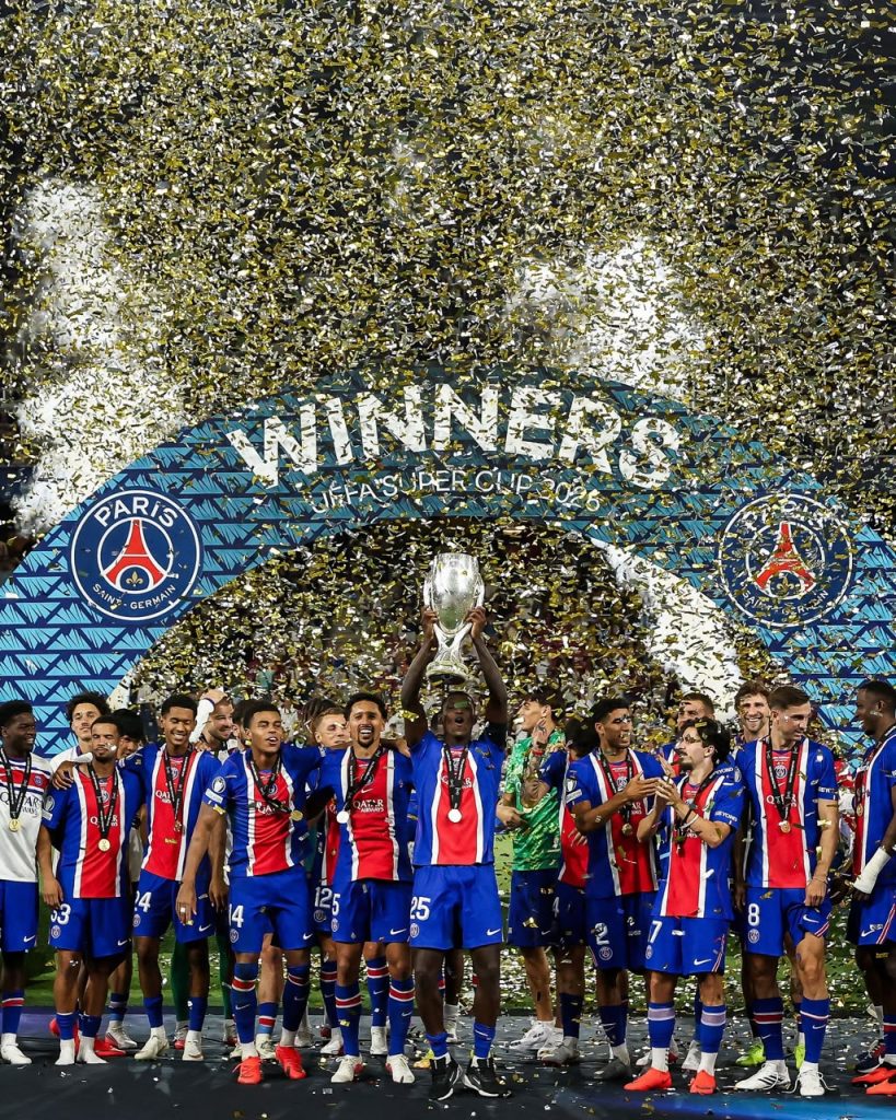 PSG win the 2026 super cup (Photo credit: PSG media)