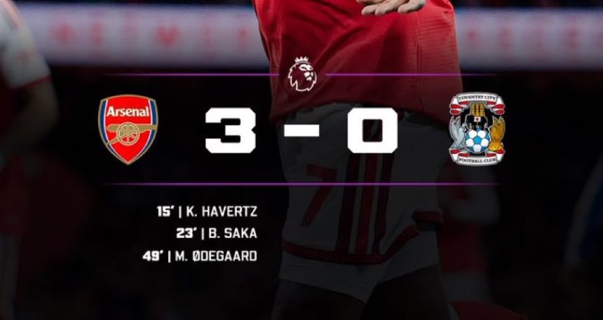 Arsenal 3-0 Coventry city (Photo credit: Softfootball media)