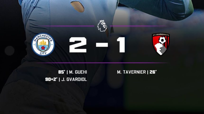 Manchester City beat Bournemouth- Photo credit: Softfootball media