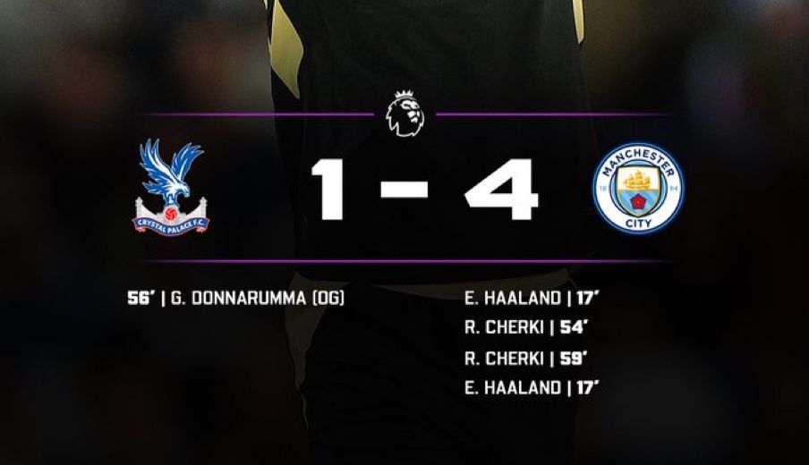Crystal Palace 1-4 Manchester City (Photo credit: Softfootball media)