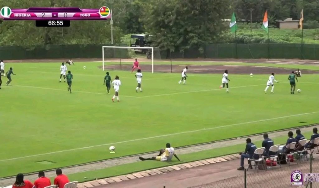 67min Goal for Nigeria.
Nigeria Flamingos 3–0 Togo U17
Oluebube Umejiaku, the substitute finishes a beautiful goal - Photo Credit : Julie Sports, X