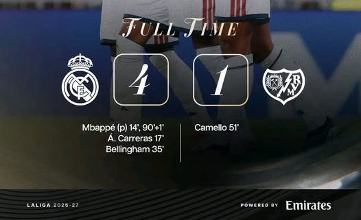 real madrid 4-1 Rayo Vallecano. (photo credit: bbc media_)