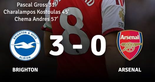 arsenal 0-3 brighton. (photo credit: onefootball media)