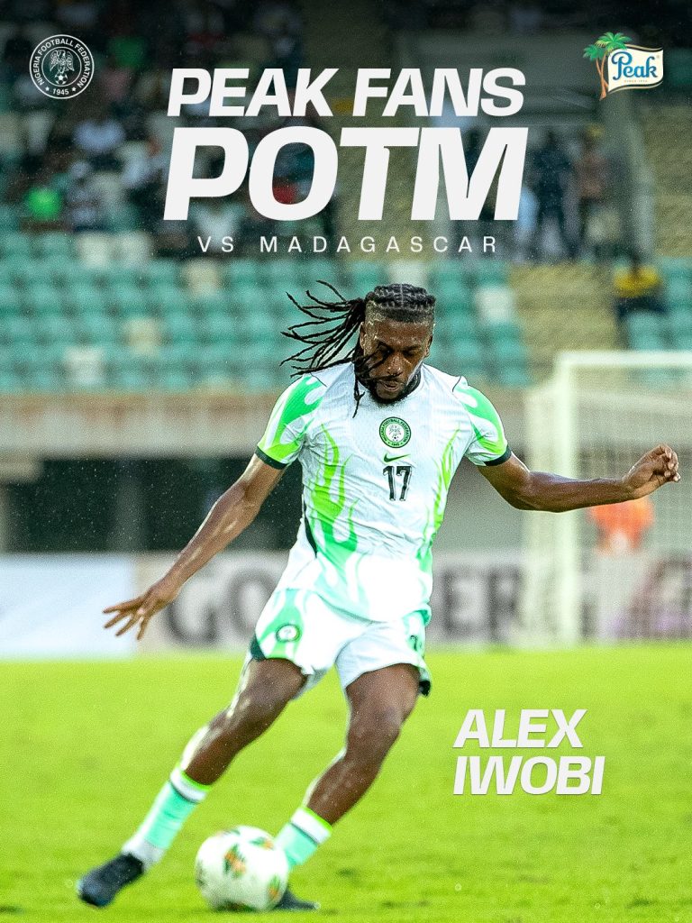 Alex Iwobi Shines Again as Fans and Journalists React to Nigeria’s 2–1 Comeback Win Over Madagascar - Photo Credit : Super Eagles, X