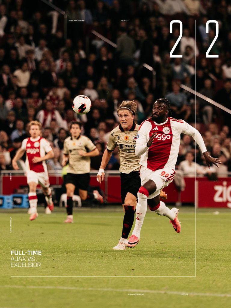 Arokodare Scores Two Minutes After Coming On as Ajax Draw 2–2 With Excelsior - Photo Credit : Ajax, X