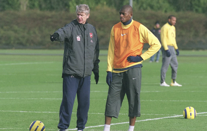 Arsène Wenger and Abou Diaby - Photo Credit : Arsenal Media