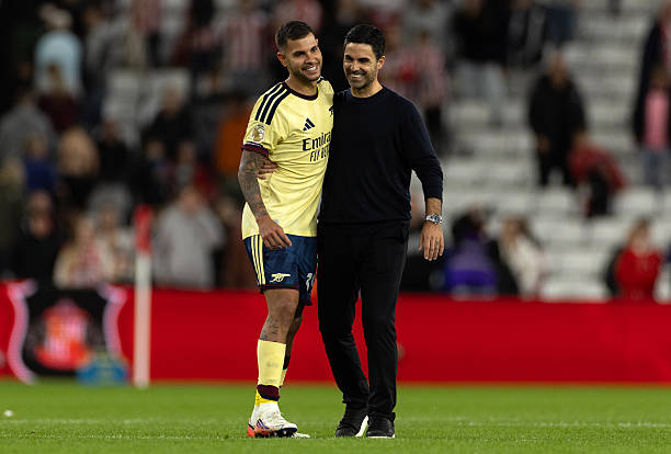 Arteta and Bruno Guimarães - Photo Credit : Arsernal, X