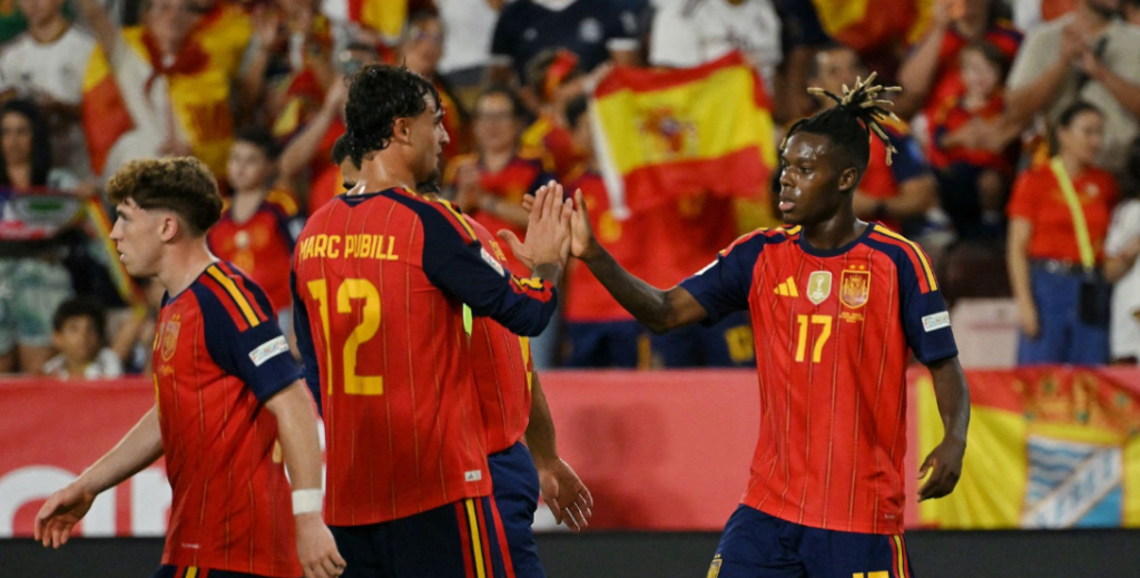 spain celebrating their win. (photo credit: bbc media )