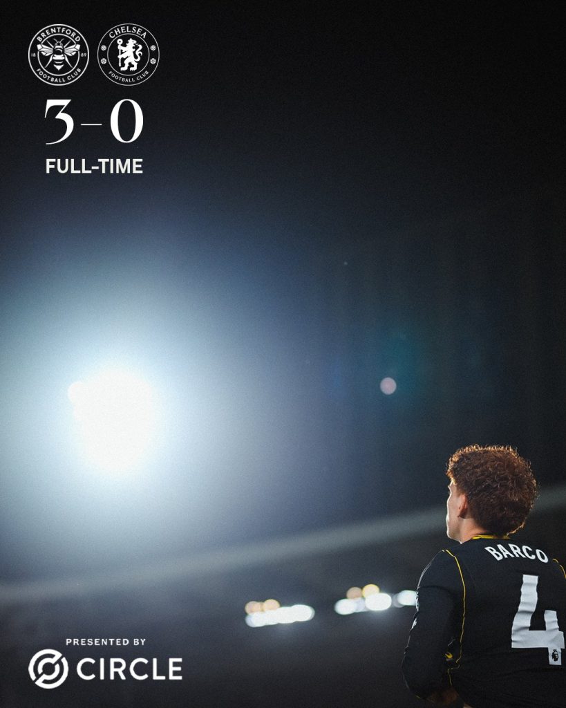 Chelsea’s 3–0 loss to Brentford on Friday, 18 September 2026, in Premier League matchday 5 - Photo Credit : Chelsea, X
