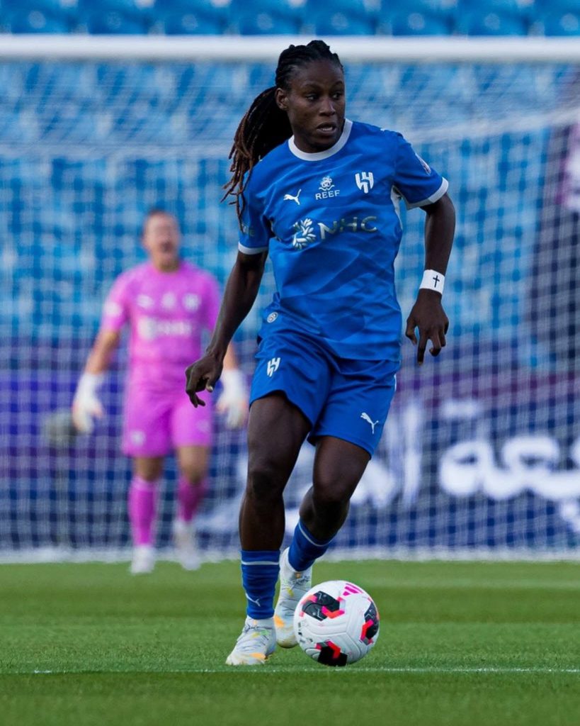 Christy Ucheibe make her debut for Al Hilal, joining Oshoala in action against Plumptre's Al Ittihad. - Photo Credit : Julie Sports, Facebook