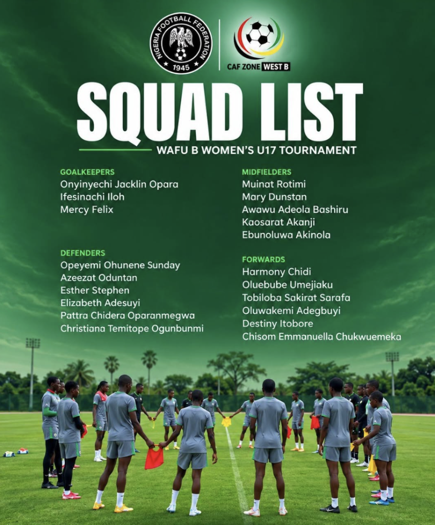 Flamingos Announce 20‑Player Squad for WAFU‑B U17 Girls Cup - Photo Credit : Softfootball, X