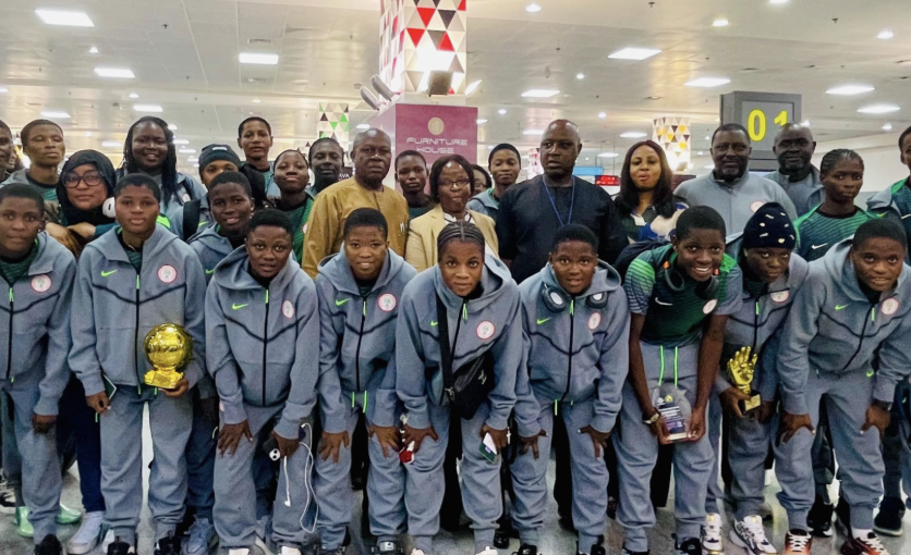 Flamingos Return to Nigeria as WAFU-B U17 Girls Cup Champions - Photo Credit : NFF Media