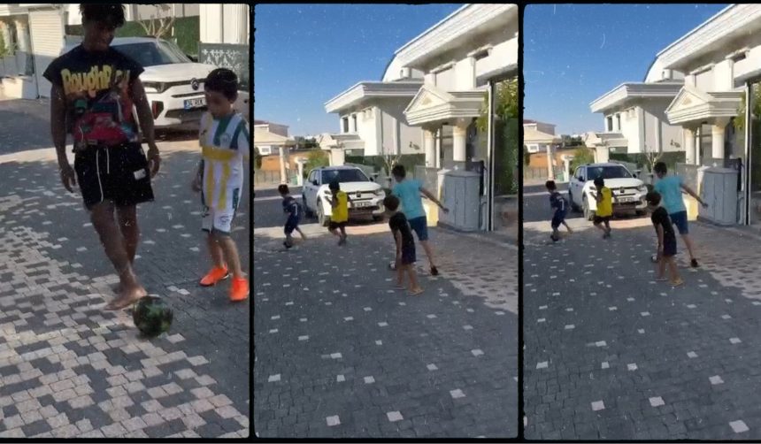 Gift Orban Spotted Playing Street Football With Kids in Turkey - Photo Credit : Gift Orban, Instagram