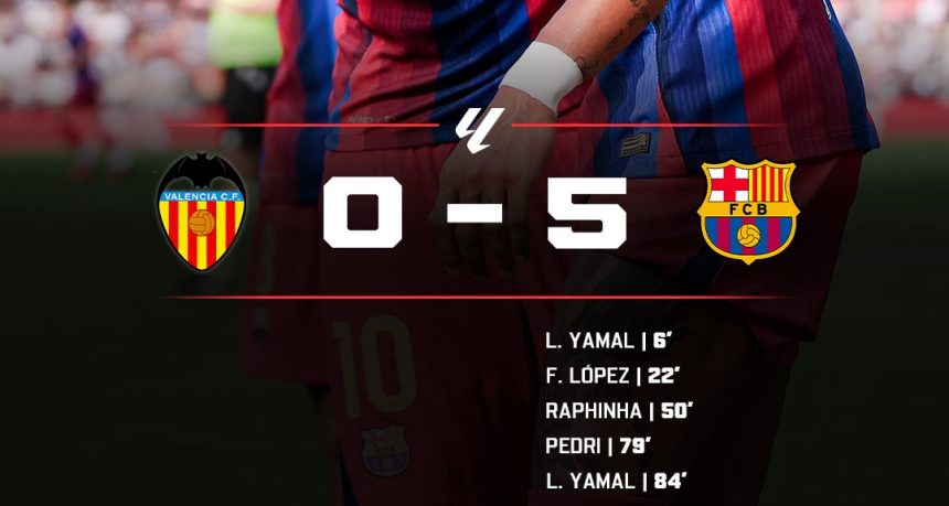 Barcelona 5-0 Valencia- Photo credit: X media