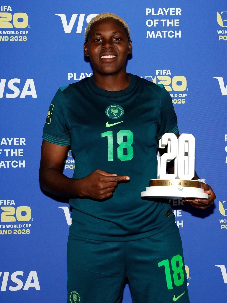 Janet Akekoromowei named Player of the Match after her impressive performance against England - Photo Credit : FIFA Women's World Cup, X