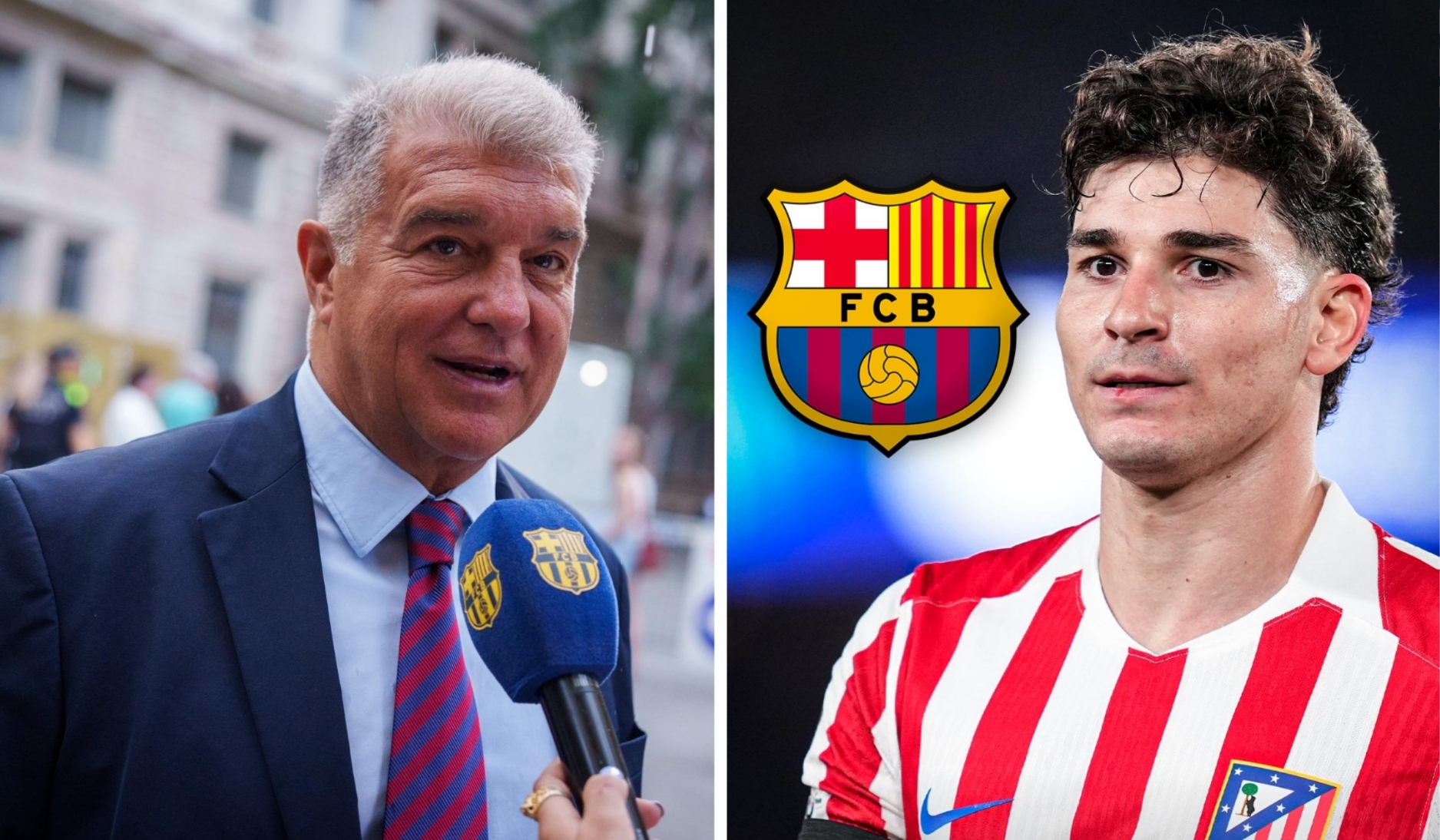 Joan Laporta and Julián Álvarez - Photo Credit : Barca, X